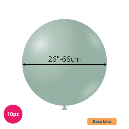 Palloncini Deco Line pastello 26" (66cm) Verde Polvere 259, 10pz.