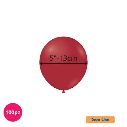 Palloncini Deco Line pastello 5" (13cm) Rosso Rubino 232, 100pz.