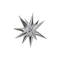 Palloncino Exploding Stars argento 27" con Valvola – Stella a 12 Punte, 1pz