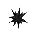 Palloncino Exploding Stars nero 27" con Valvola – Stella a 12 Punte, 1pz
