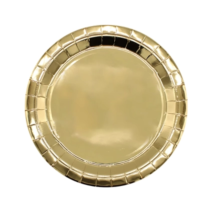 Piatti in carta 27cm Oro metal – Confezione da 15 pezzi