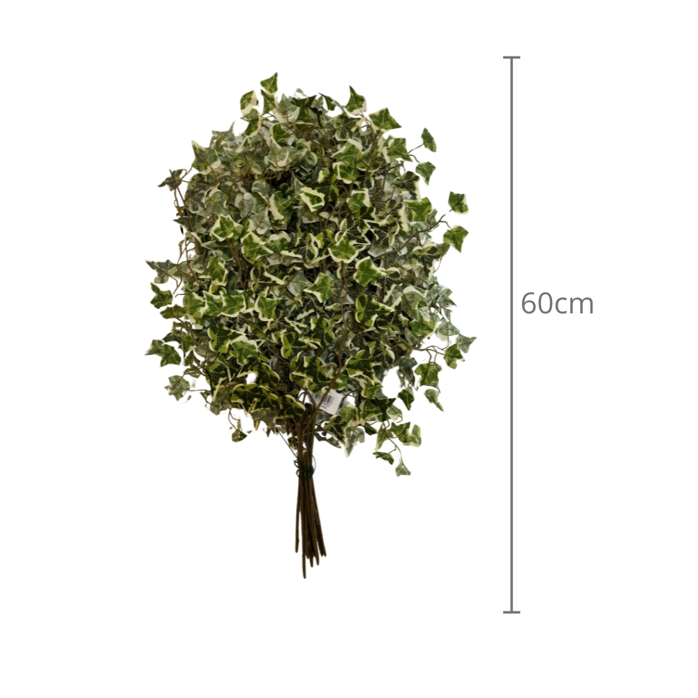 Foglie artificiali di edera variegata gialla e verde, 12pz.