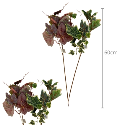 Ramo con foglie di vite uva assortiti, 2pz.