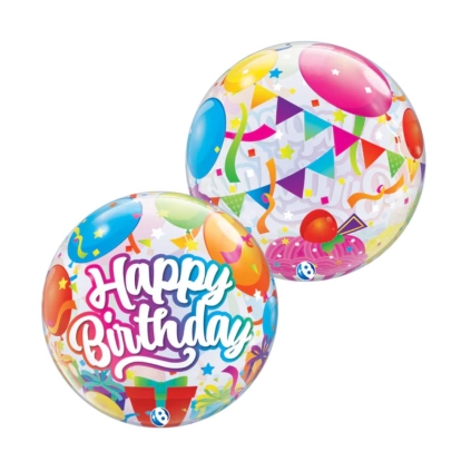 Palloncino Bubble Birthday Surprise Takara 22"-(55cm), 1pz.