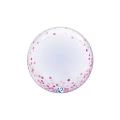 Palloncino Deco Bubble Confetti Dots rosa Takara 24"-(61cm), 1pz.