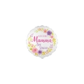 Palloncino Mylar Tondo 9" (22cm) Auguri Mamma Sei Unica - Fiori 5pz