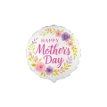 Palloncino Mylar 18"(45cm) Happy Mother's Day Tondo Fiori 1pz