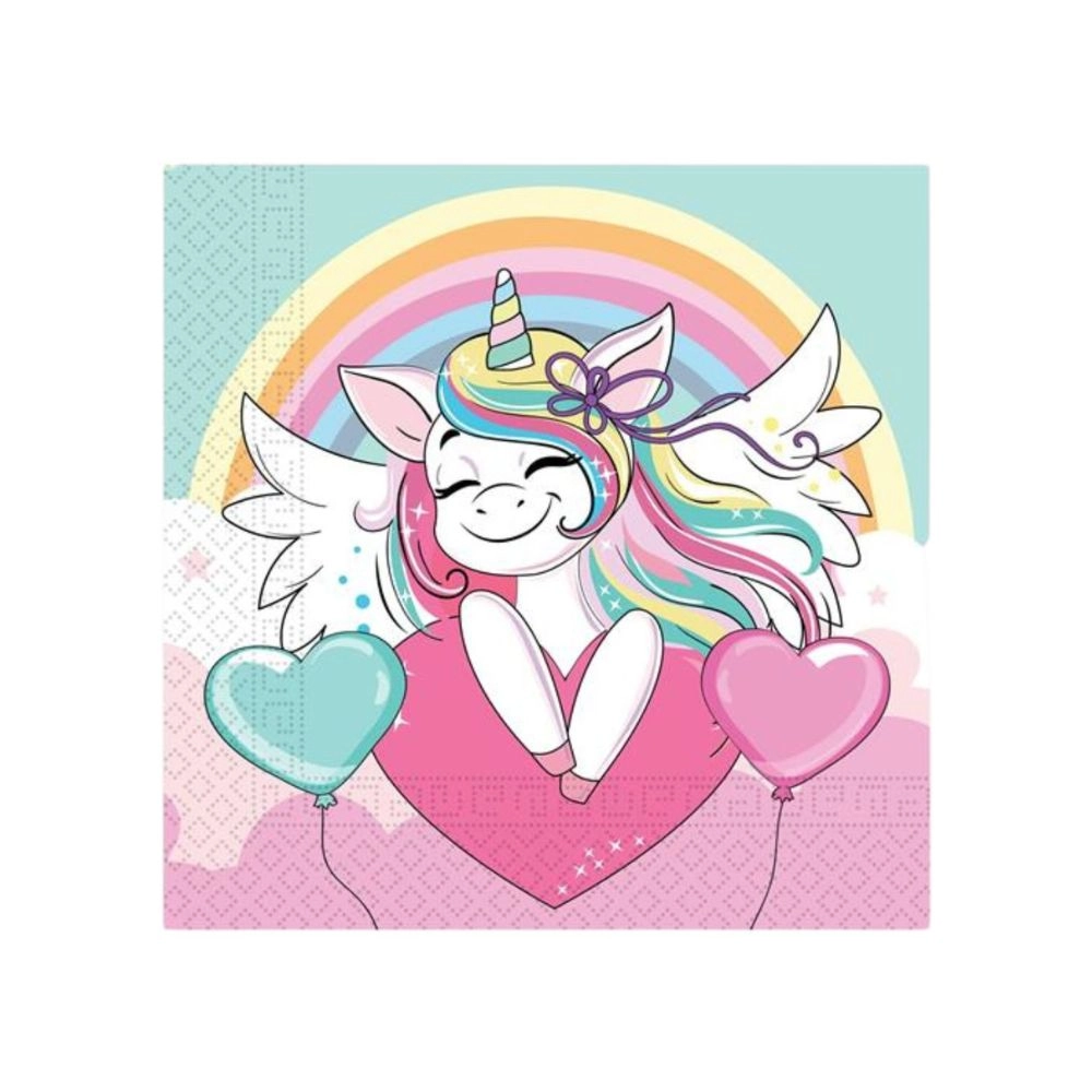 Tovaglioli Unicorno Mix Fantasy Multicolore 33x33cm - 20pz