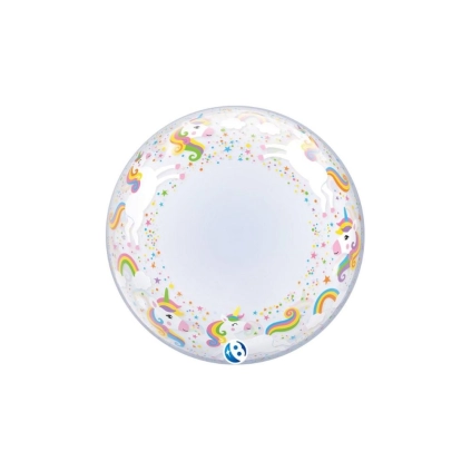 Palloncino Bubble Unicorns and Rainbows Takara 24"-(61cm), 1pz.