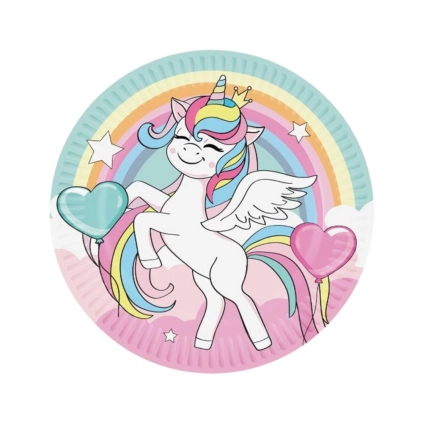 Piatti 23cm Unicorno Mix Fantasy per Festa Compleanno