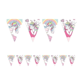 Festone Bandierine Unicorno Mix Fantasy 3mt per Festa