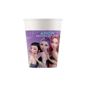 Bicchieri K-POP Demon Hunters colorati per festa 200ml 8pz