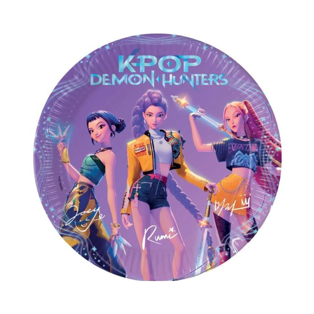 Piatti Grandi festa K-POP Demon Hunters per buffet 23cm 8pz